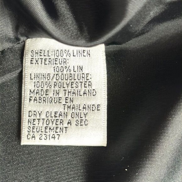 Talbots Vintage Charcoal Irish Linen Stand Collar Blazer Jacket Size 8 - Picture 11 of 11